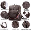 Women's detachable leather backpack, Brown - 3 of 4