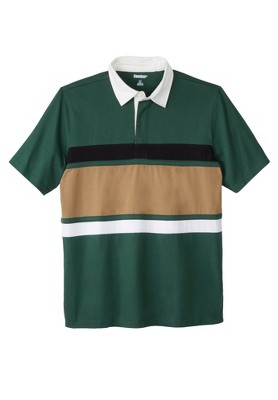 Kingsize Men's Big & Tall Short Sleeve Rugby - L, Hunter Khaki Rugby ...