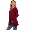Women's Long Swing Tunic Blouses Long Sleeve Tshirts Casual Flowy Dressy Tops for Leggings Blouse - 3 of 4