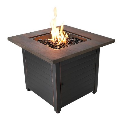 Spencer 30" Gas Outdoor Fire Pit with Printed Resin Mantel - Endless Summer