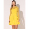 Allegra K Women's Heart Mesh Sheer Long Sleeve Gothic Cocktail Skater Party Dress - 3 of 4