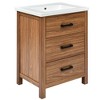 24" Bathroom Vanity with Ceramic Basin Sink and 3 Drawers, Natural - ModernLuxe - 4 of 4