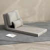 HOMCOM Convertible Flip Chair, Floor Lazy Sofa, Folding Upholstered Couch Bed with Adjustable Backrest, Metal Frame and Pillows for Living Room - 2 of 4