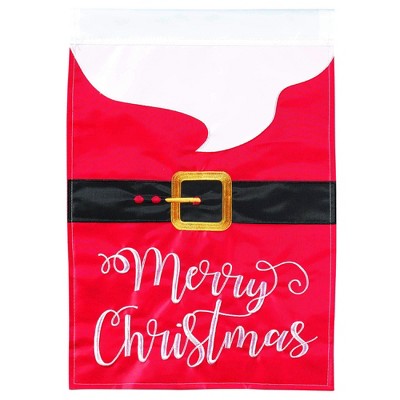 Santa's Belt Holiday Red 13 X 19 Polyester Outdoor Hanging Garden Flag
