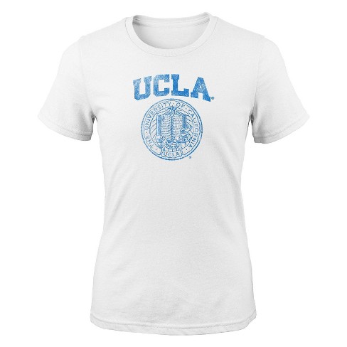 Ncaa Ucla Bruins Girls' White Crew Neck T-shirt - L : Target