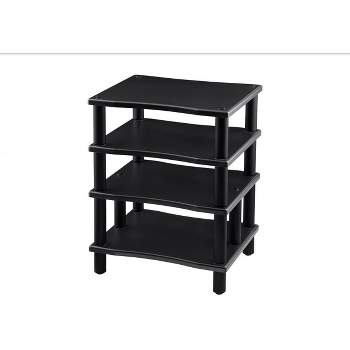 Monolith 4 Tier Audio Stand XL - Black, Open Air Design, Each Shelf Supports Up to 75 lbs., Perfect Way to Organize AV Components