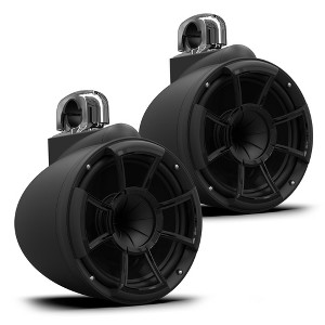 Wet Sounds REV 10 SE B-FC SS V2 - Matte Black REV10 Special Edition - Revolution Series 10" Tower Speakers, Pair with Fixed Clamps - 1 of 4