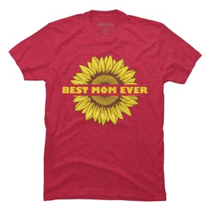 Men's Design By Humans Happy Mothers Day Best Mom Ever Sunflower By CarambaArt T-Shirt - 1 of 2