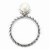Black Bow Jewelry White FW Cultured Pearl & Sterling Silver Stackable Ring (7.0-7.5mm) - 2 of 4
