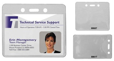 Hitouch Business Services Vertical Sealable Id Badge Holders Clear 50/pack  51923 : Target