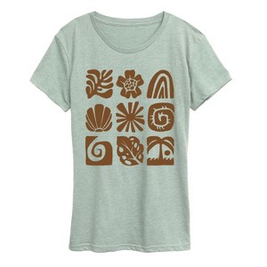 Women's - Instant Message - Beach Squares Short Sleeve Graphic T-Shirt - 1 of 4