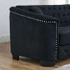 Kumasinova Modern Chesterfield Velvet Sofa,Couch with Tufted Backrest,Nailhead Trim,2 Removable Cushions,Upholstered Sofa for Living Room,Apartment - 4 of 4
