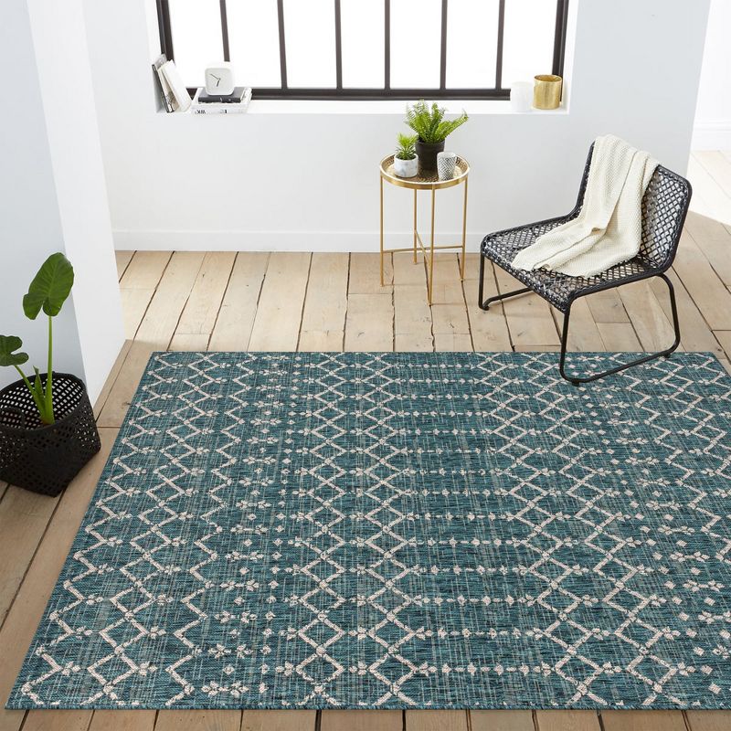 Ourika Moroccan Geometric Textured Weave Indoor/Outdoor Area Rug - JONATHAN Y, 5 of 12