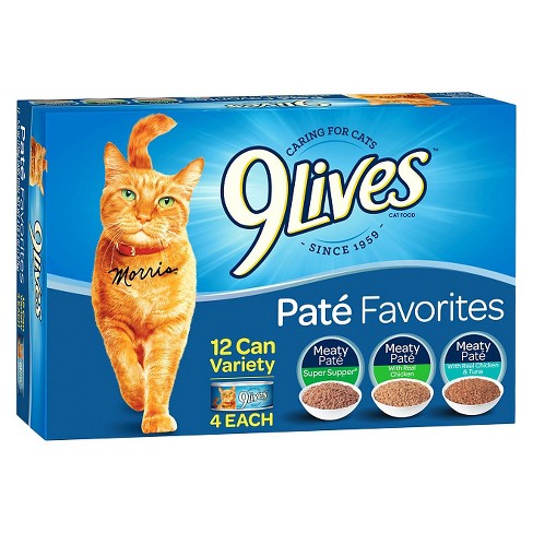 9lives Pate Favorites Chicken Tuna Wet Cat Food 5 5oz 12ct Variety Pack Target