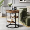 Tribesigns Round End Table with 3 Storage Shelves, Wood Side Table for Small Spaces, Industrial Sofa Side Table for Living Room, Bedroom - image 4 of 4