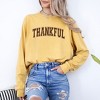 Simply Sage Market Women's Thankful Varsity Long Sleeve Garment Dyed Tee - 2 of 4
