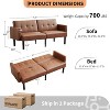 75.5” Convertible Futon Sofa Bed, PU Leather Small Couch Sofa with Wood Legs & 700lbs Capacity, Adjustable Folding Loveseat - 2 of 4