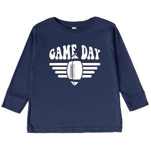 The Juniper Shop Football Game Day Stripes Toddler Long Sleeve Tee - 1 of 3