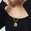 14K Gold Multi-Pendant Necklace - Malachite Heart/Butterfly/Cross Charm, Trendy Layered Jewelry for Women - 2 of 4