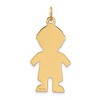 Black Bow Jewelry 14k Yellow Gold Satin Boy Engravable Charm or Pendant, 15mm - 3 of 4