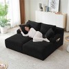 Aukfa 71"Modern Corduroy Double Chaise Lounge Sofa with 2-Pillows,No Assembly Required with Cup Holders - 3 of 4