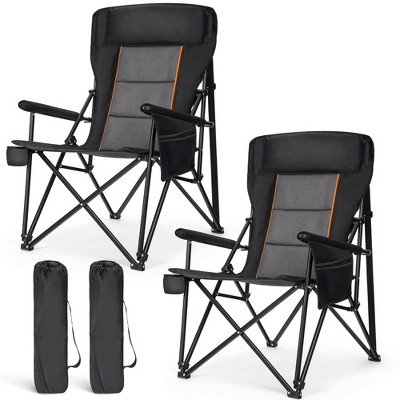 Captiva Designs Heavy Duty XL Camping Chair with Headrest, Cup Holder & Side Pocket, 500 lbs Capacity