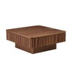 35.43 inModern Handcraft Drum Coffee Table Square Coffee Table for Living Room,Lift Top Wooden Coffee Table with Hidden Storage Space,Walnut Color - 4 of 4