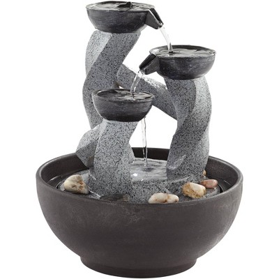 John Timberland Three Twist Column Modern Zen Cascading Bowls Indoor ...