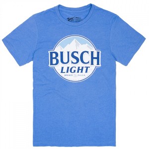 Mens Busch Light Heather Blue Round Logo Tee Shirt - 1 of 2