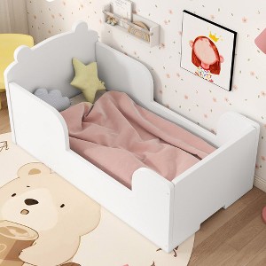Floor Bed Frame, Suitable for Ages 3-6, Easy to Assemble, Bear Shape Bed, Suitable for Bedroom, Living Room - 1 of 4