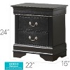 HomeStock Black Nightstand 24x22x16 with One Spacious Drawer, Compact Bedside Table for Storage and Sleek Stylish Bedroom Accent - 2 of 4
