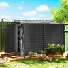 Resenkos Storage Garden Shed,Garden Sheds,4.6' x 9' Outdoor Storage Shed with Foundation Kit, Lockable Doors and Gloves, Dark Gray - 4 of 4