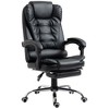 High Back Ergonomic Executive Office Chair, PU Leather Computer Chair with Retractable Footrest, Lumbar Support, Padded Headrest and Armrest, Black - 2 of 4