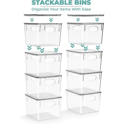 Sorbus 8 Pack Medium Clear Storage Bins with Lids - Perfect for Kitchen, Pantry, Home Organization, and Storage — фото 5