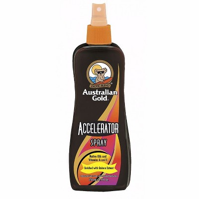 Australian Gold Dark Tanning Accelerator Spray Gel With Bronzer | 8 Fl Oz, Multicolor, AGCB175(Packaging May Vary)