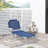 Outsunny Folding Chaise Lounge, Outdoor Sun Tanning Chair, Four-Position Reclining Back, Armrests, Mesh Fabric - 2 of 4