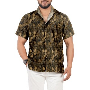 LA LEELA Men's Hawaiian Shirt Funny Vacation Beach Shirts for Men - 1 of 4