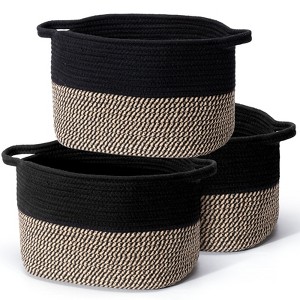 SUGIFT Storage Cubes Cotton Rope Woven Baskets for Organizing, 3-Pack | Cube Storage Bin | Storage Baskets for Shelves Organizer - 1 of 4