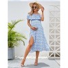 Clearlove Women's Off-the-shoulder Maternity Dress Elegant Slit Floral Midi Dress - 3 of 4