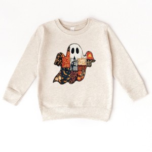 Patchwork Ghost Printed - Toddler Graphic Sweatshirt and Youth Graphic Sweatshirt - 1 of 3
