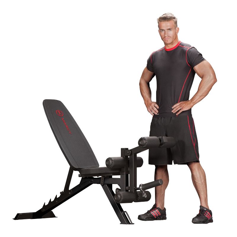 Marcy Deluxe Utility Weight Bench - Red/Black, 4 of 10
