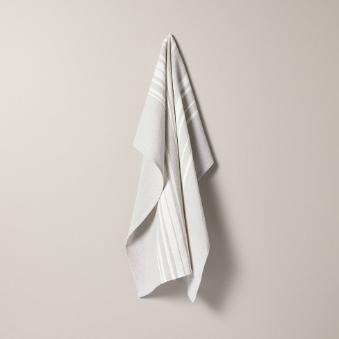 Magnolia (Grey/Dark Green) on White Flour Sack Towel