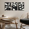 Americanflat Botanical Canvas Wall Art Featuring Cream Leaf Silhouettes - Black Background - Set of 3 - Gallery Wrap - Modern Wall Art - 4 of 4