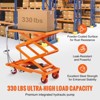 VEVOR Hydraulic Lift Table Cart, 330lbs Capacity 50" Lifting Height, Manual Double Scissor Lift Table with 4 Wheels/Non-slip Pad, Scissor Cart - 2 of 4