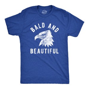 Mens Bald And Beautiful T Shirt Funny Sarcastic Bald Eagle Fourth Of July Party Joke Novelty Tee For Guys - Crazy Dog Men's T Shirt - 1 of 4