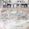 Boys and Girls Folding Table and Chairs Set of 3, Portable Table and Chair with PU Soft Cushion,Suitable for Eating, Reading and Playing - 2 of 4