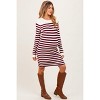 Pinkblush Burgundy Striped Button Accent Maternity Mini Sweater Dress - 2 of 4