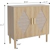 Buffet Cabinet with Storage, Storage Cabinet with 2 Rattan Decorated, Sideboard Cabinet - 2 of 4