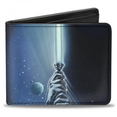 Adult Star Wars Luke Skywalker Holding Lightsaber Collage Bi-Fold Wallet
