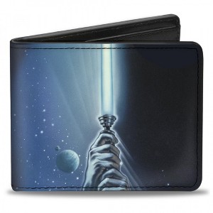 Adult Star Wars Luke Skywalker Holding Lightsaber Collage Bi-Fold Wallet - 1 of 3